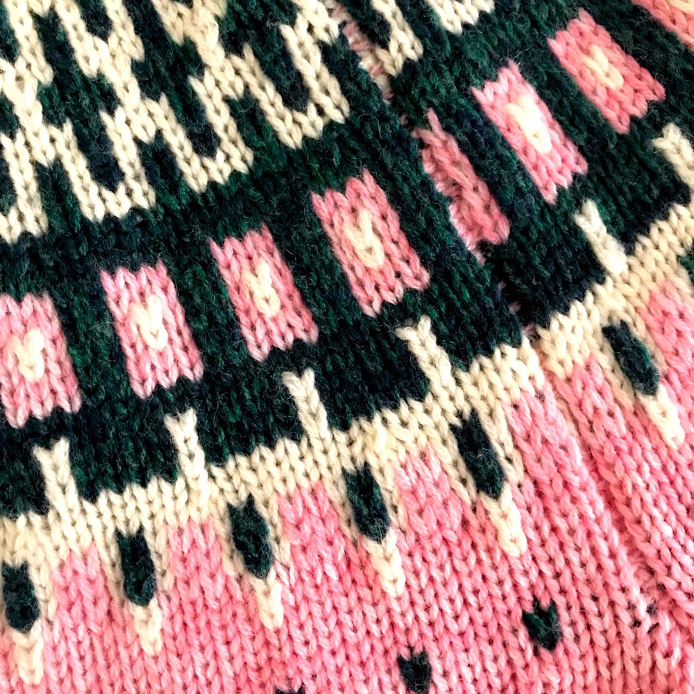 Women’s Pink Patterned Knit Sweater - Picture 4 of 5